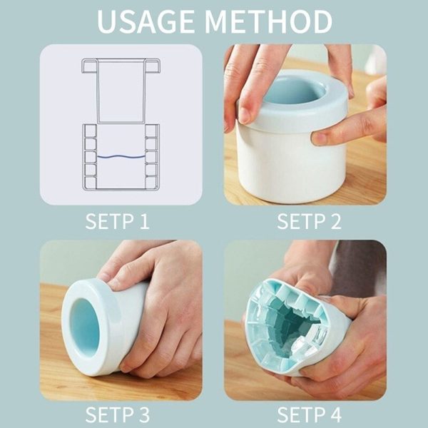 Silicone Ice Cube Maker &amp; Ice Bucket Cup Mold